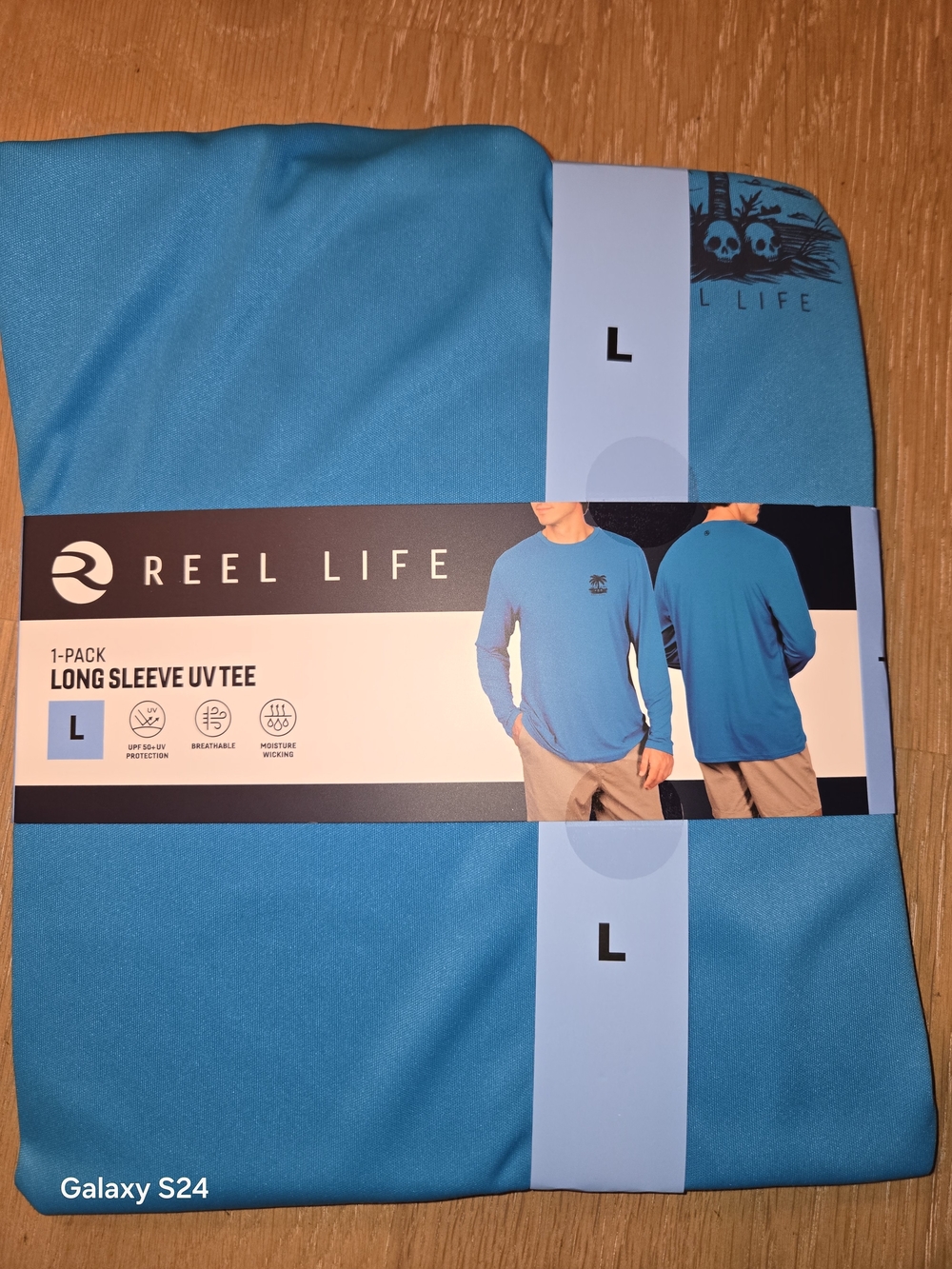 Men’s Long Sleeve UV Tee - Blue, Large Reel Life New